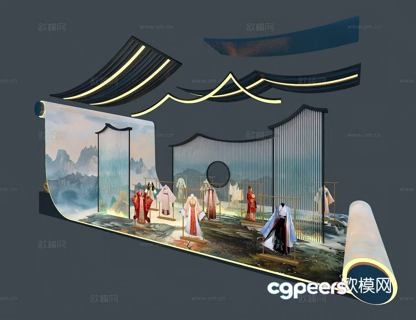 Hanfu booth 3d model