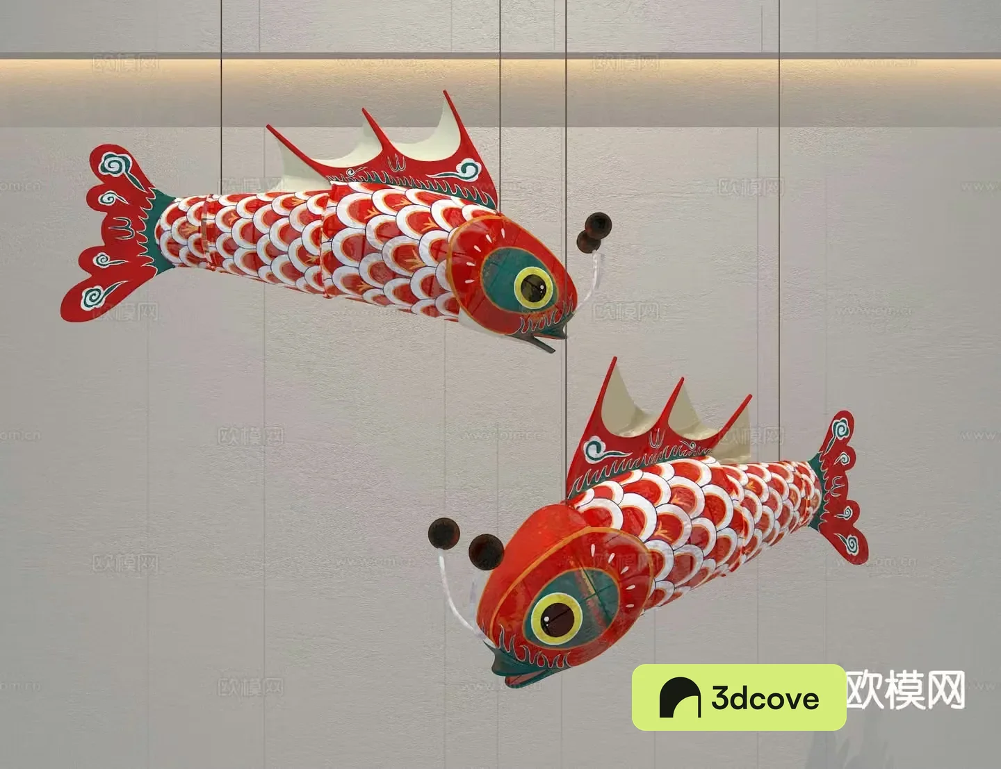 Chinese lantern fish carp lantern decorative lamp