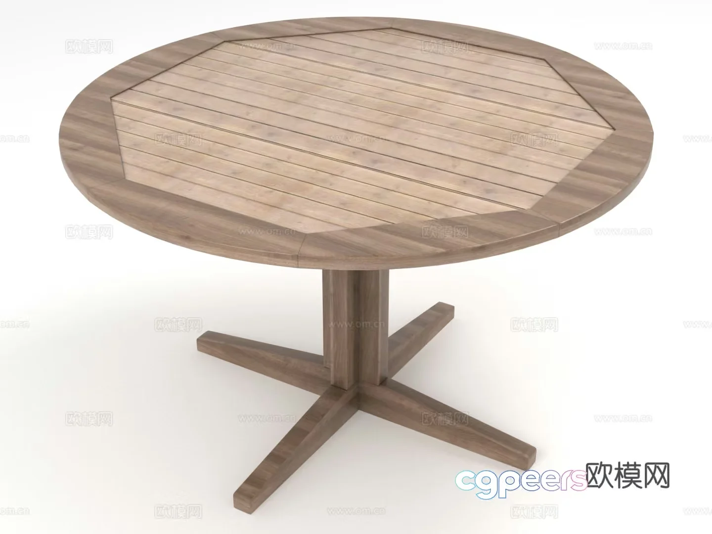 A Round Wooden Table 3D Model – 7099 – VRAY Render