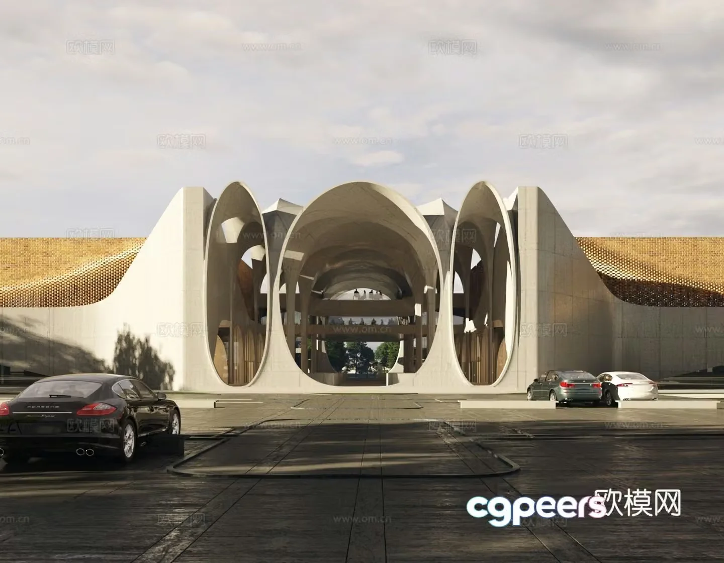 Museum Alien Building Library Exhibition Hall Center 3D Model