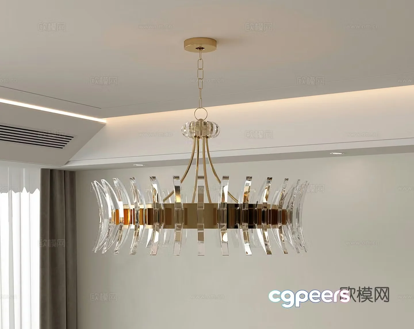 Italian crystal chandelier Living room chandelier 3d model
