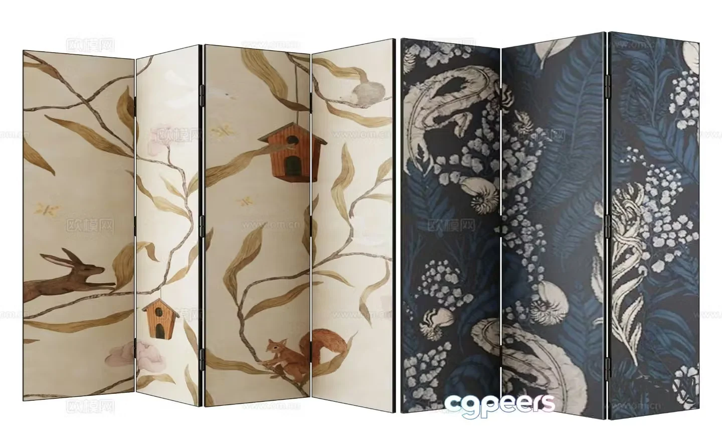Wabi-sabi folding screen 3d model