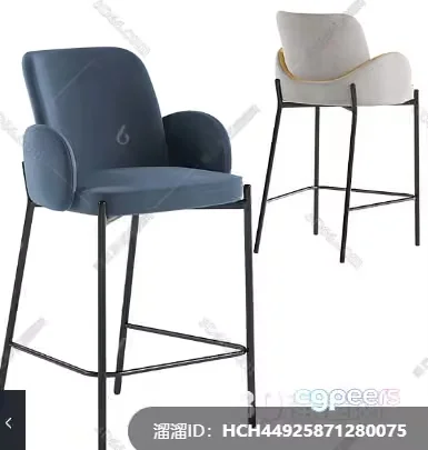 Modern Bar Stools 3D Model – 10006 – VRAY Render