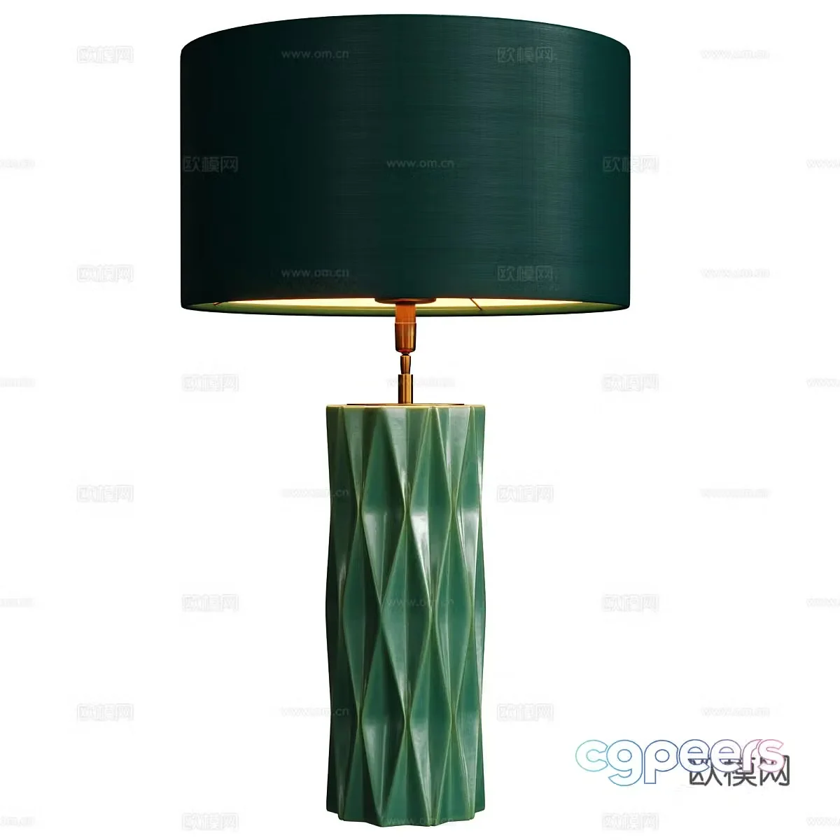New Chinese light luxury Amarello green desk lamp 3D model