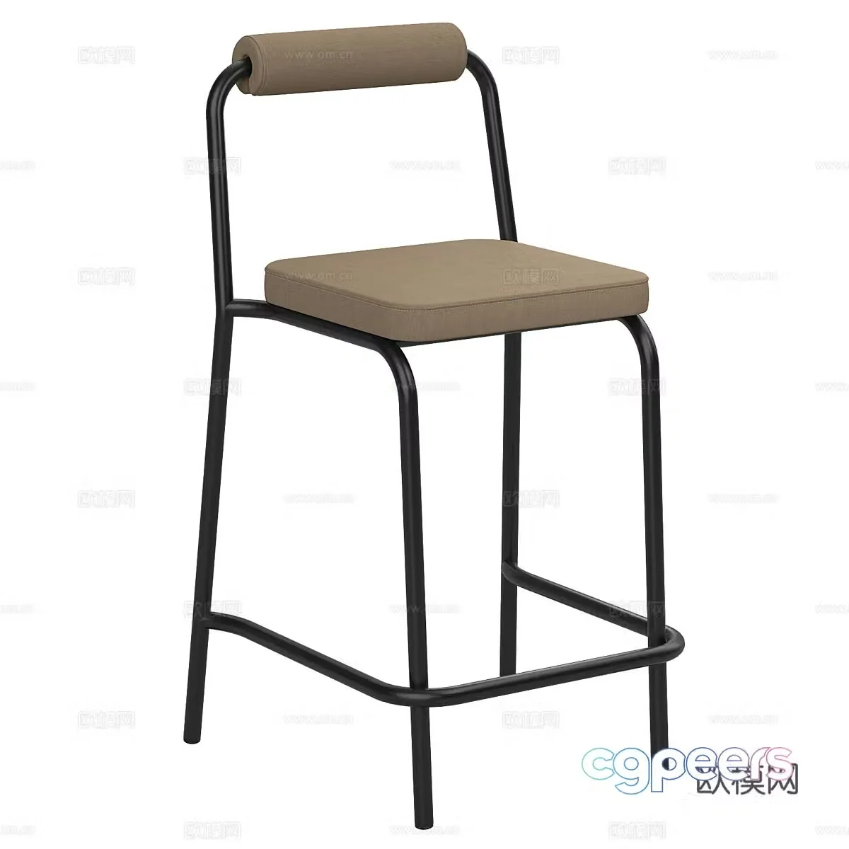 Nordic simple bar chair chair simple chair 3d model