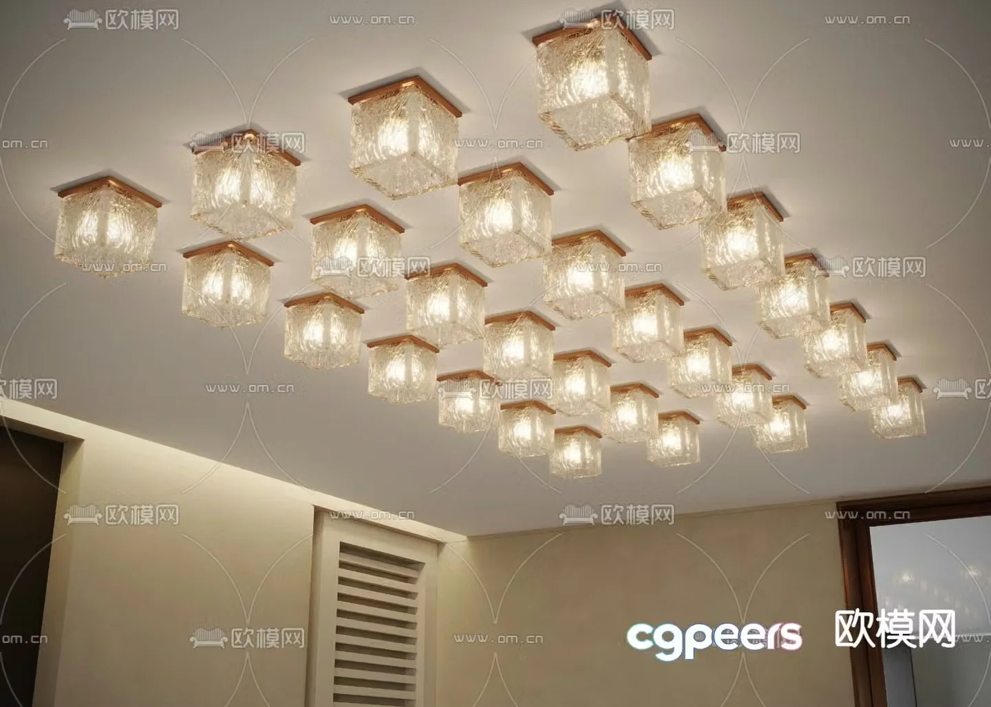 Simple ceiling lamp crystal lamp 3d model