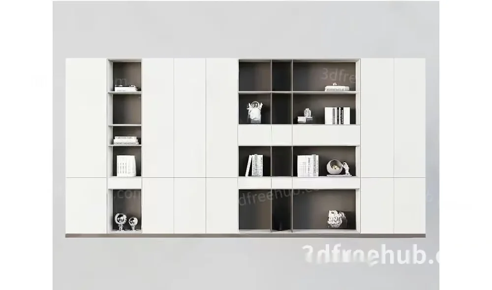 Modern Bookshelf 3D Model – 18547 – VRAY Render