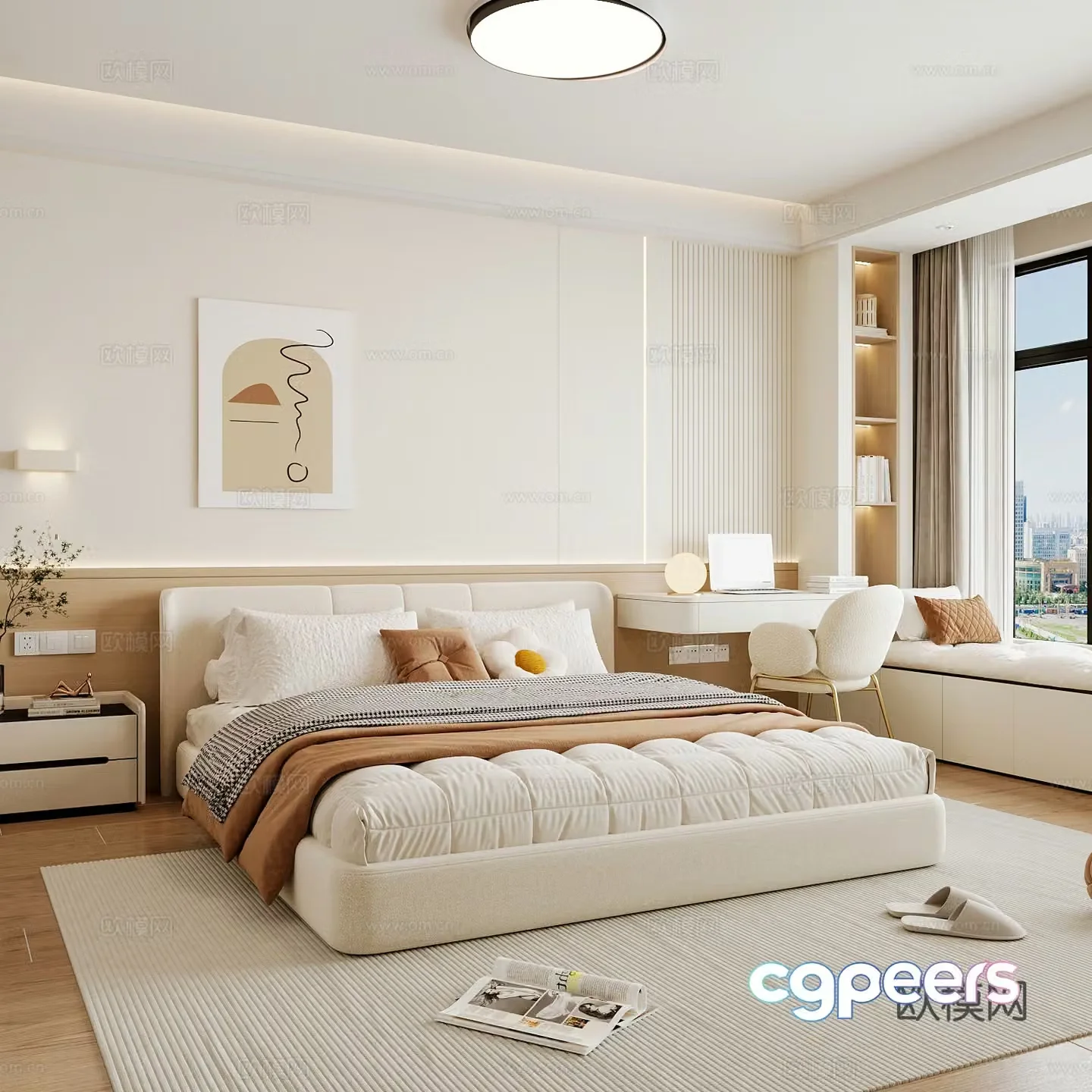 Modern home bedroom Modern bedroom Italian bedroom Simple bedroom Italian bed 3d model