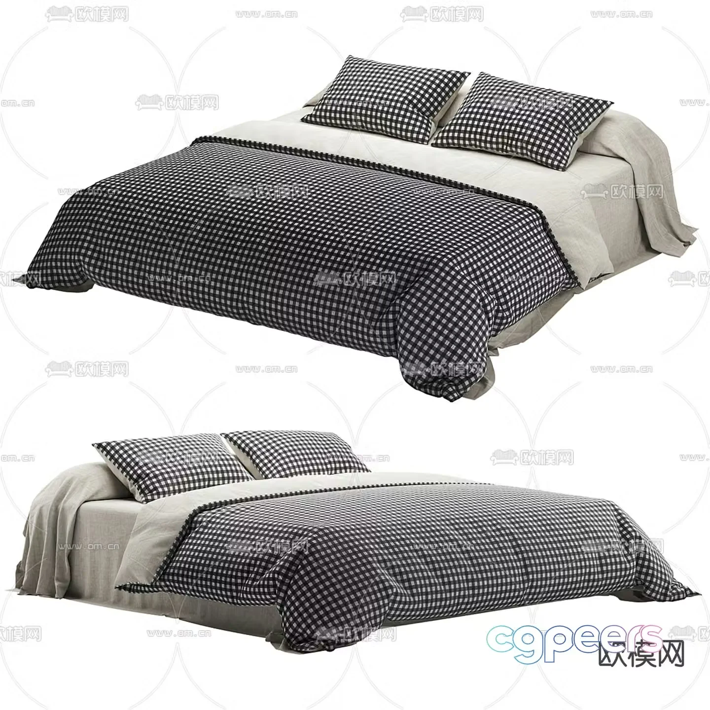 Zara Home modern double bed 3d model