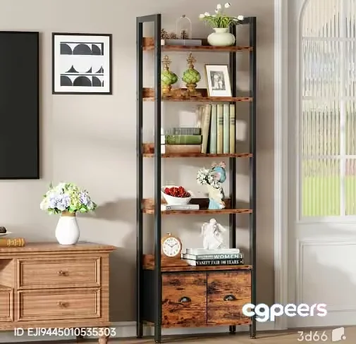 Modern Bookshelf 3D Model – 10709 – VRAY Render