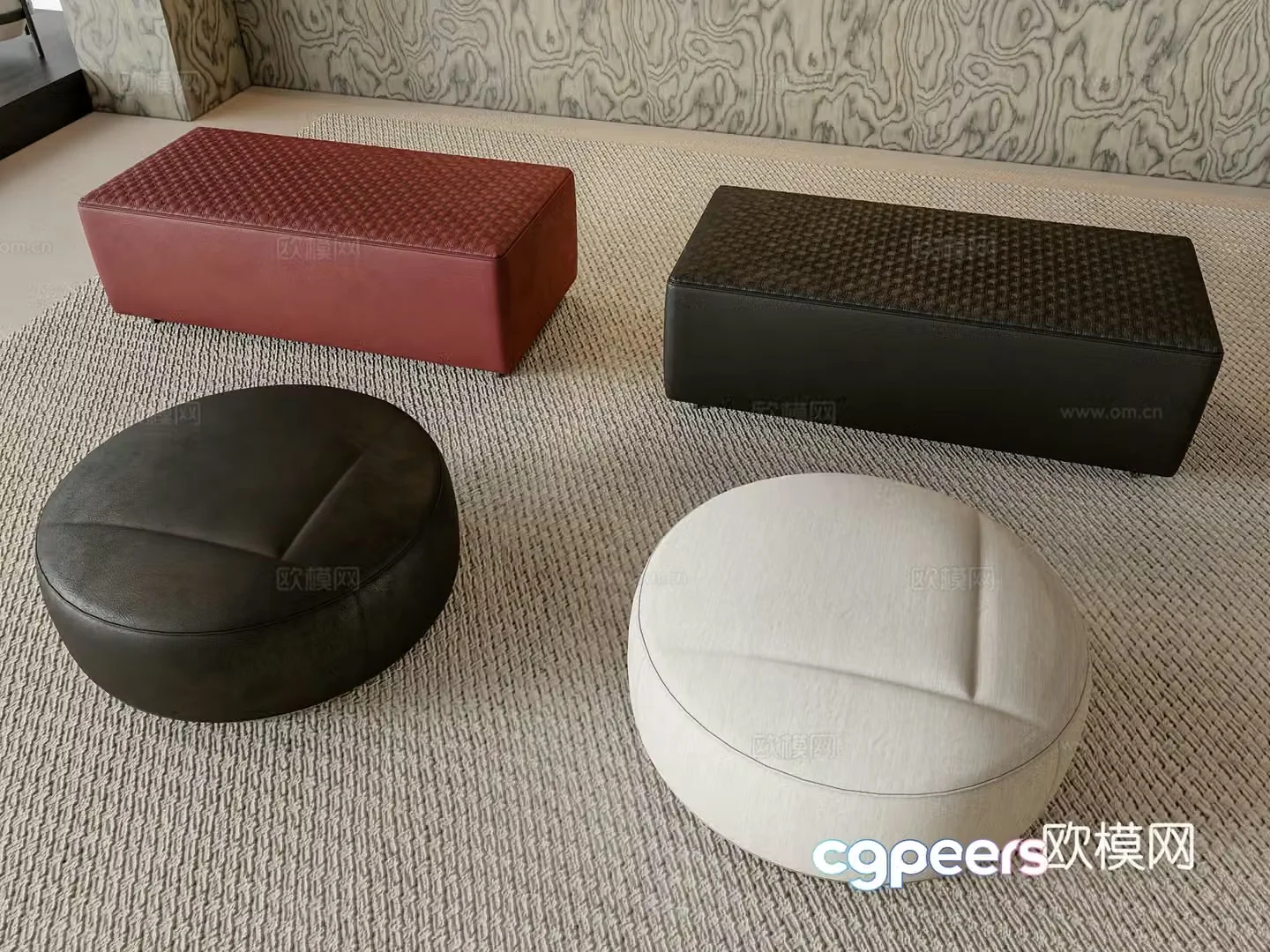 Stool round stool sofa stool 3d model
