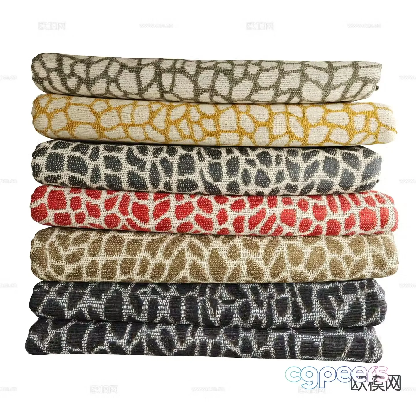 Striped fabric fabric 3d model