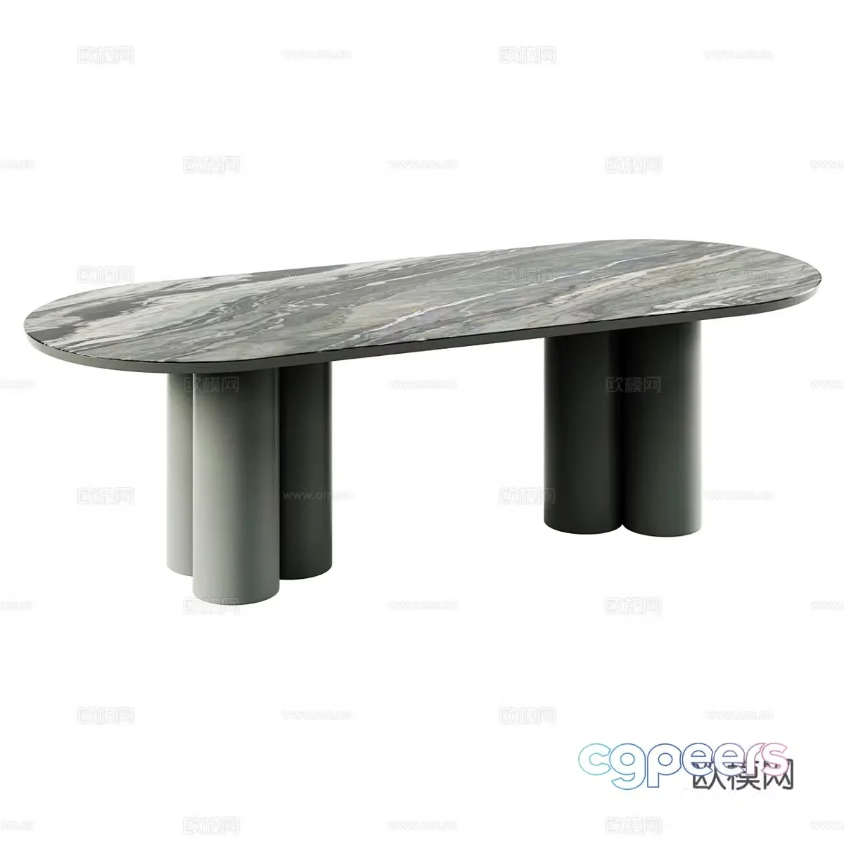 Modern Italian TOWNSVILLE rock slab dining table 3d model