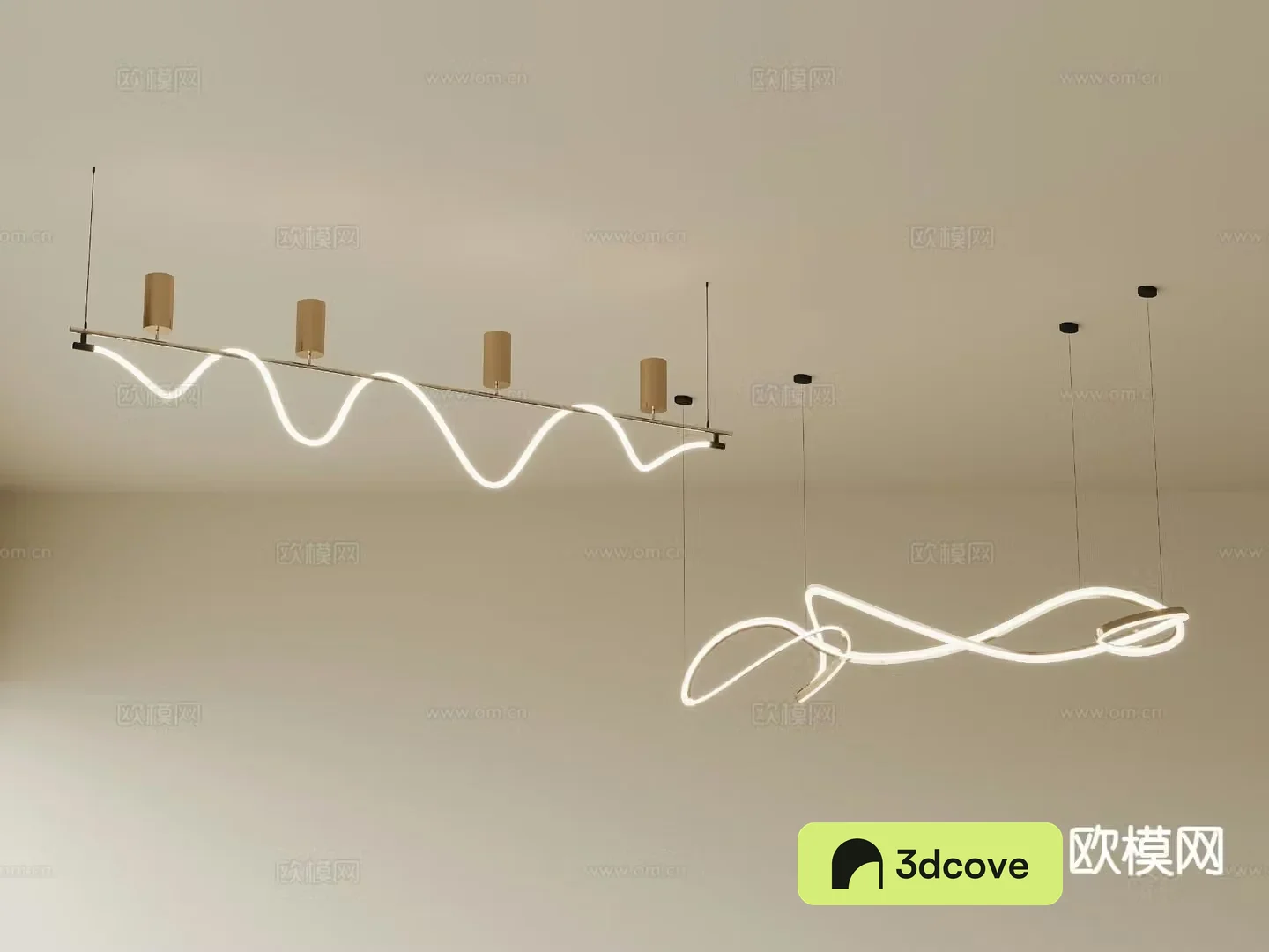 Modern line chandelier long chandelier