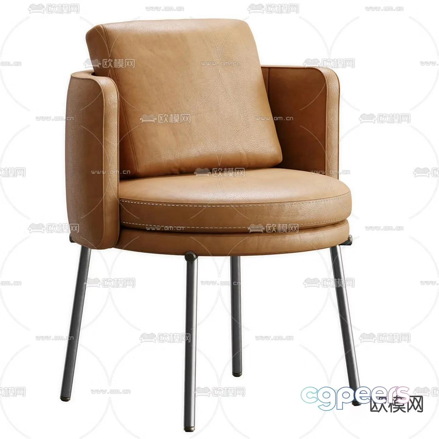 Leather chair lounge chair 3d model