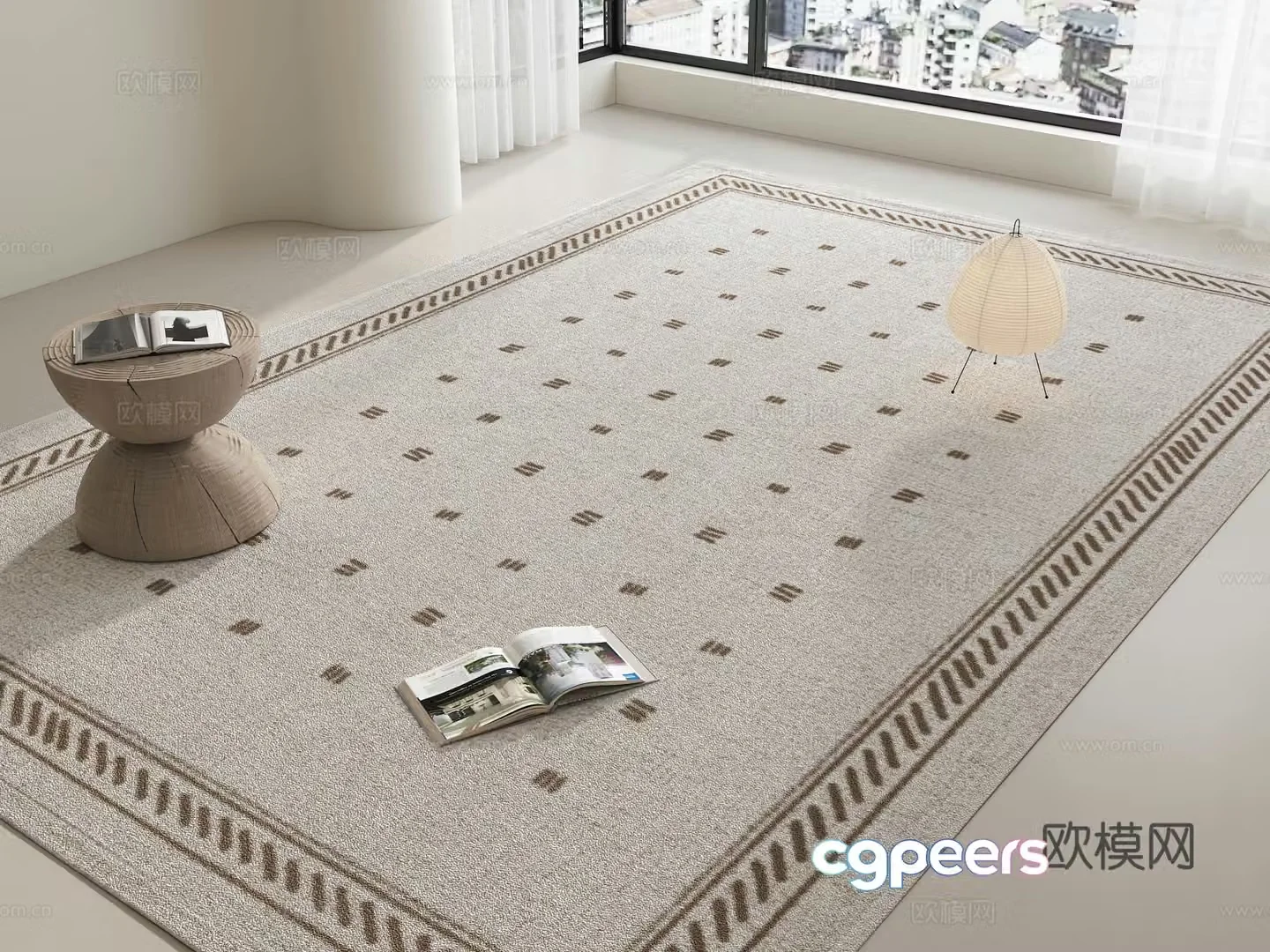 Carpet Medium style carpet Wasabi style carpet Cream style carpet Living room carpet Square carpet 3d model