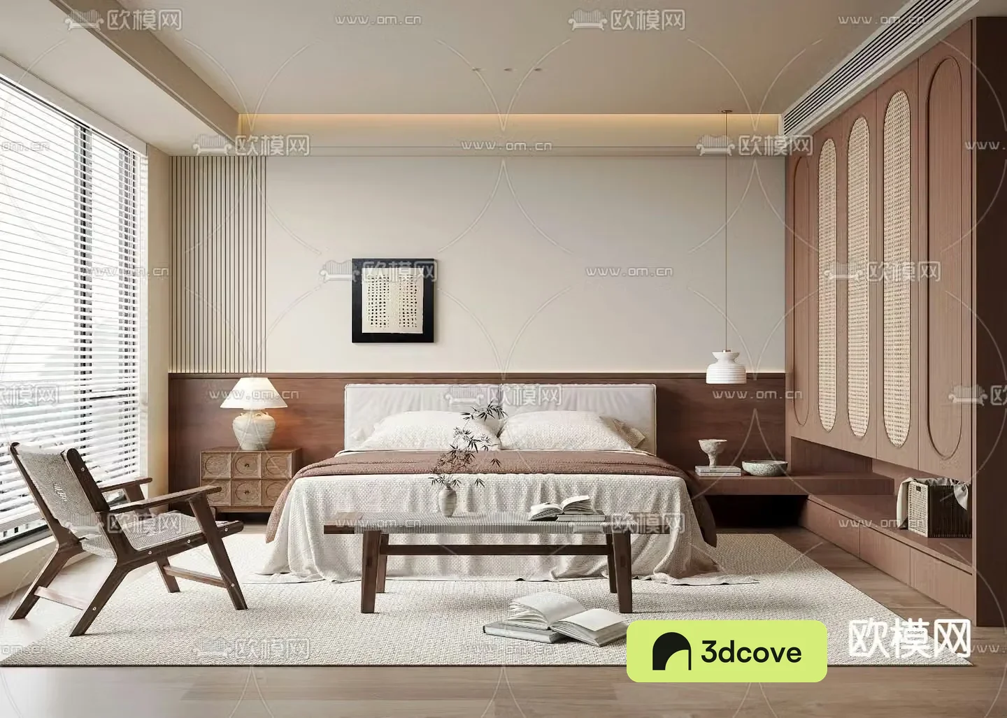 Middle style bedroom master room 3d model