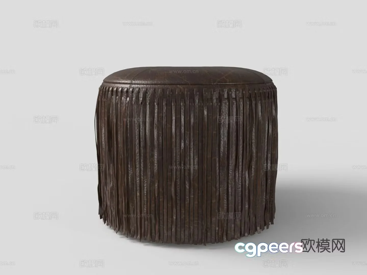 Modern leather flower spike leather pier stool stool 3d model