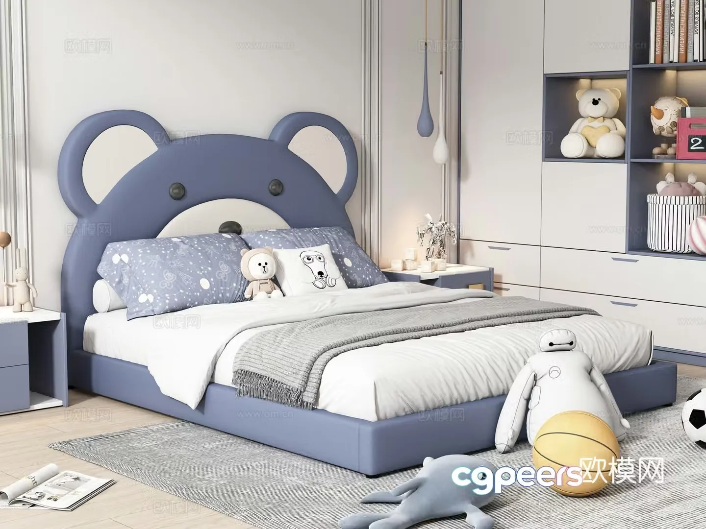 Modern children’s bed 3d model