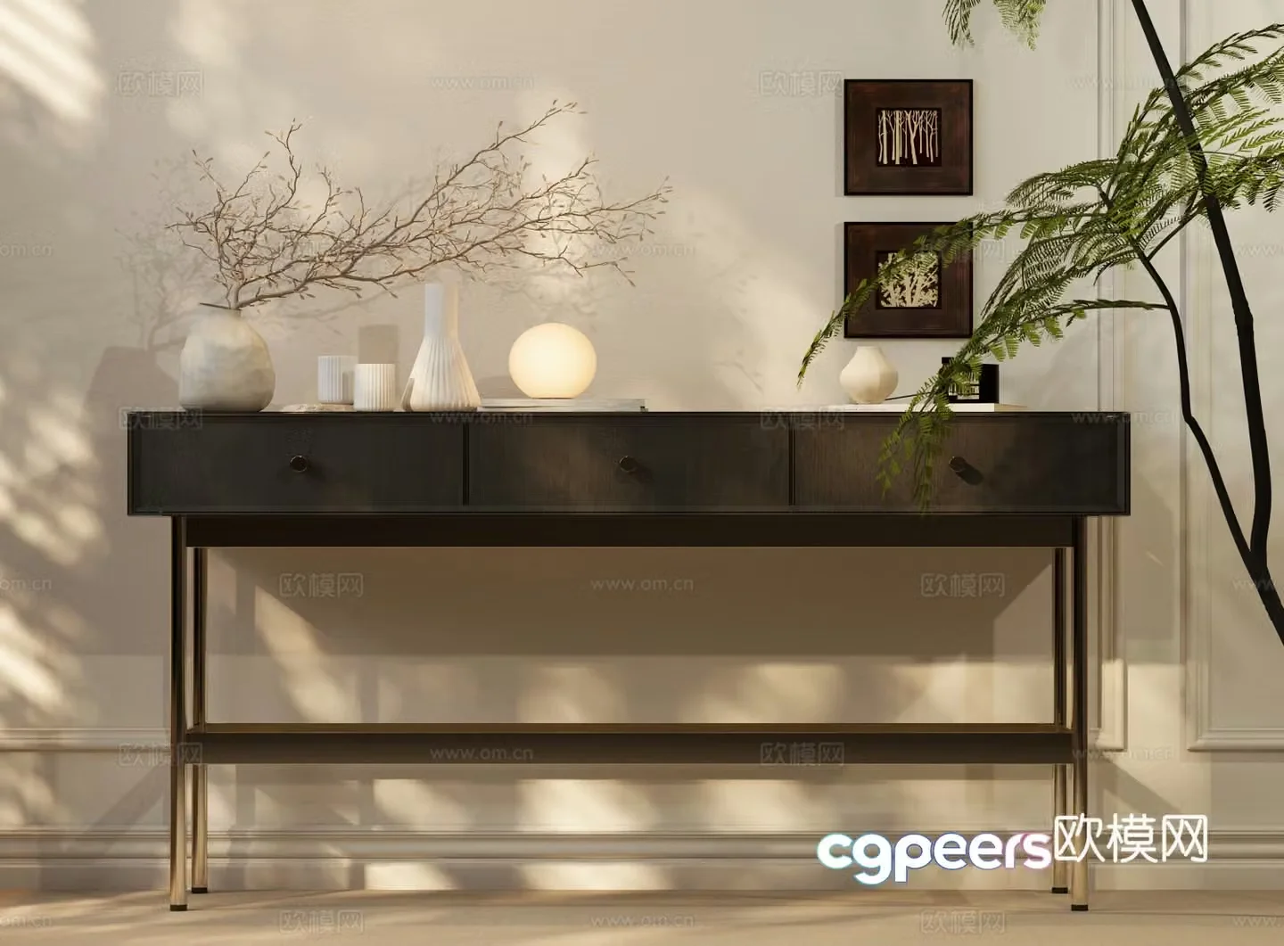 Modern Italian entrance cabinet Modern Italian side cabinet Modern Italian side cabinet Modern Italian end viewing platform 3D model