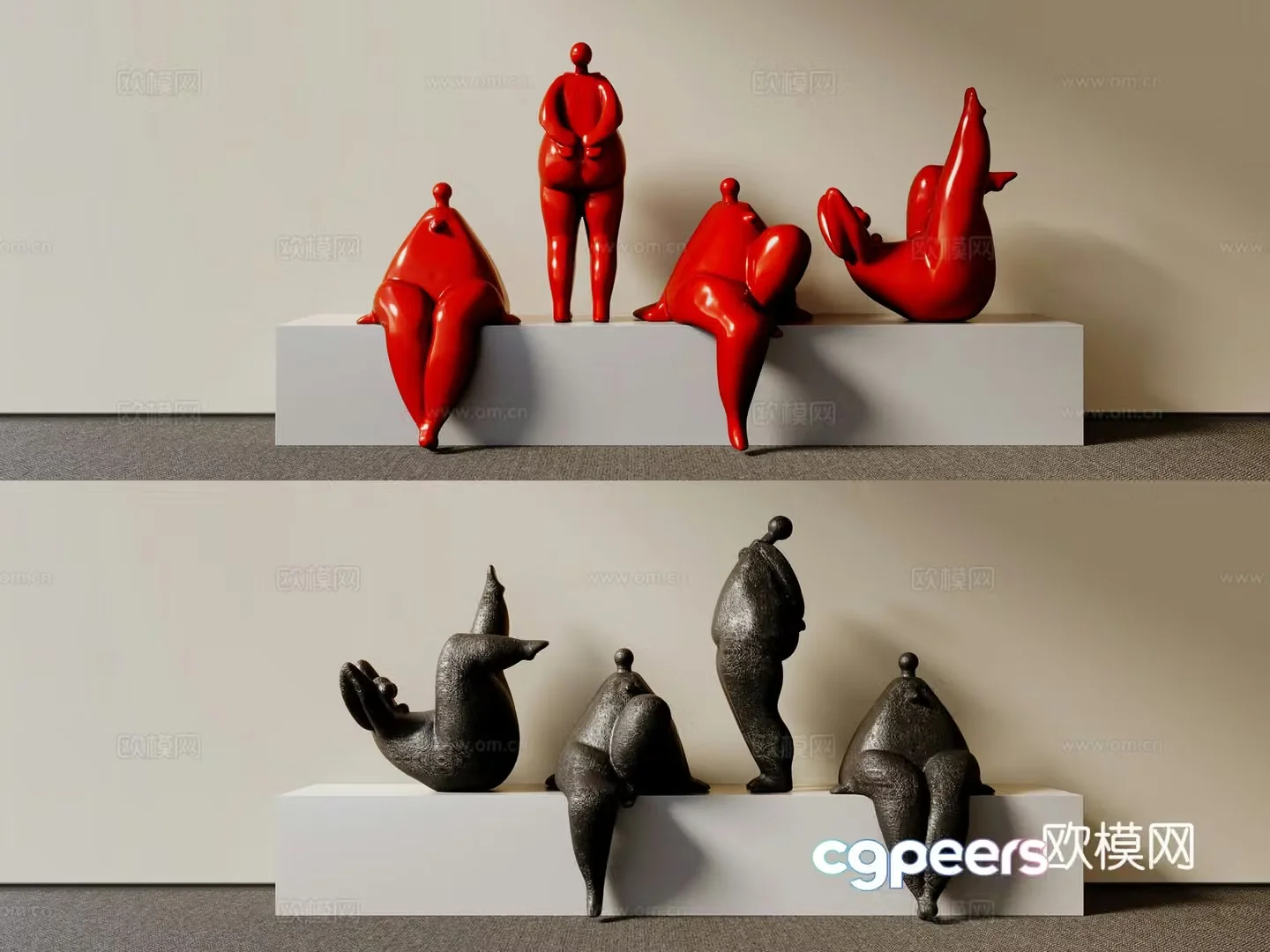 Modern character sculpture 3d model