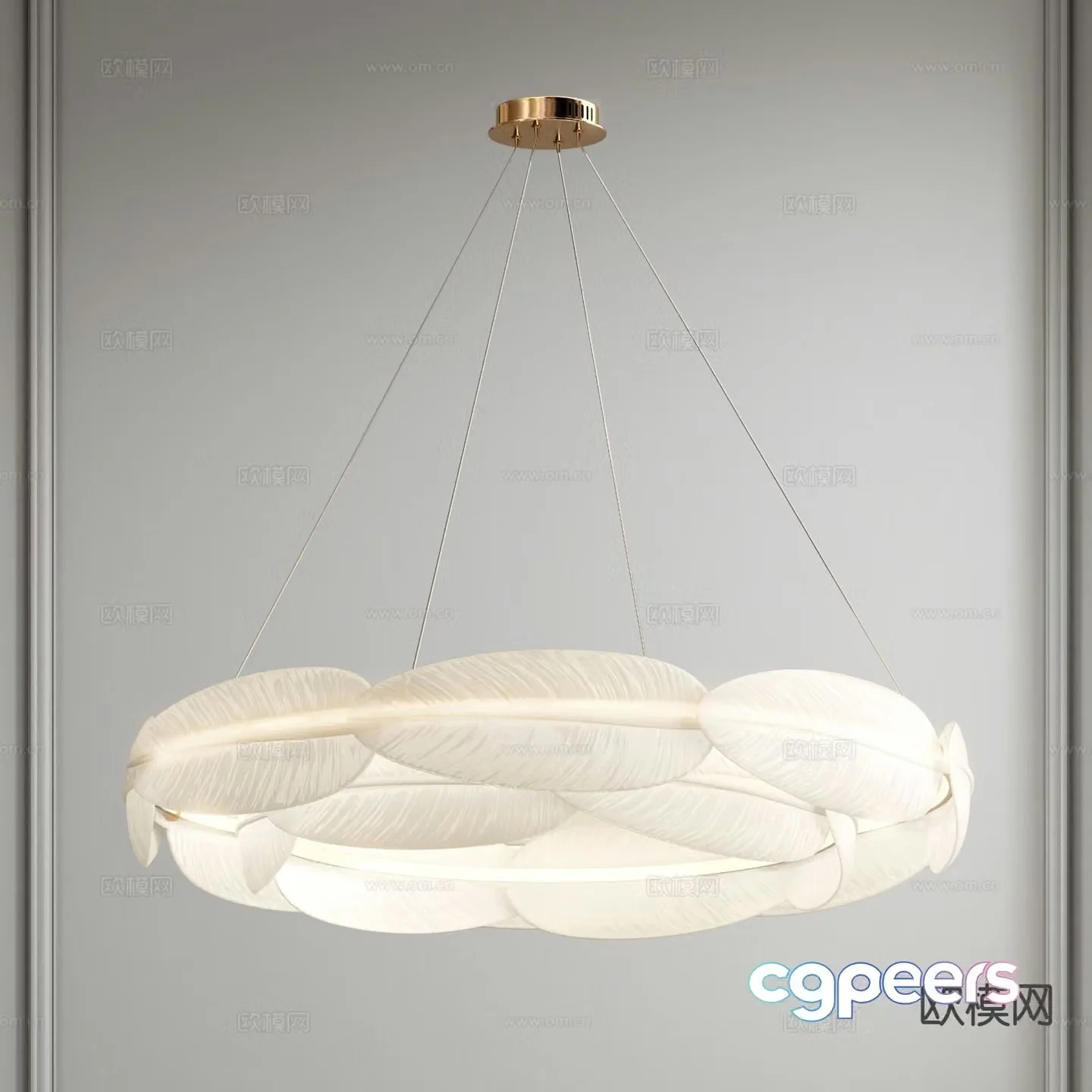 French chandelier feather chandelier 3d model