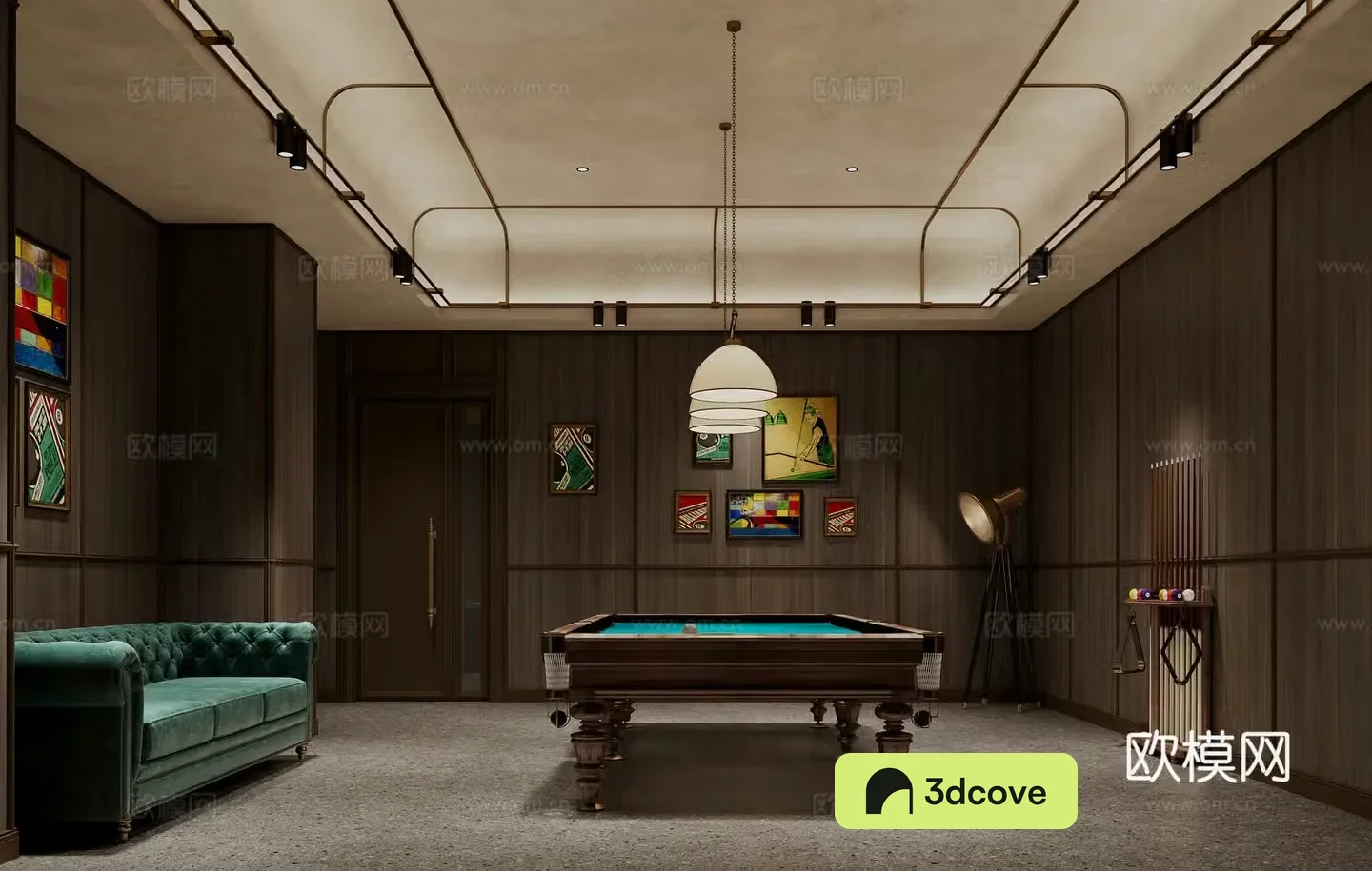 Light luxury retro billiard room private room