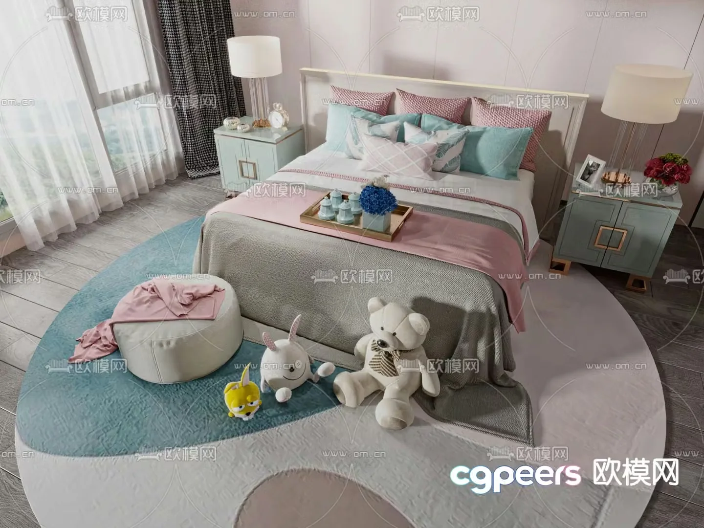 Modern children’s bed 3d model