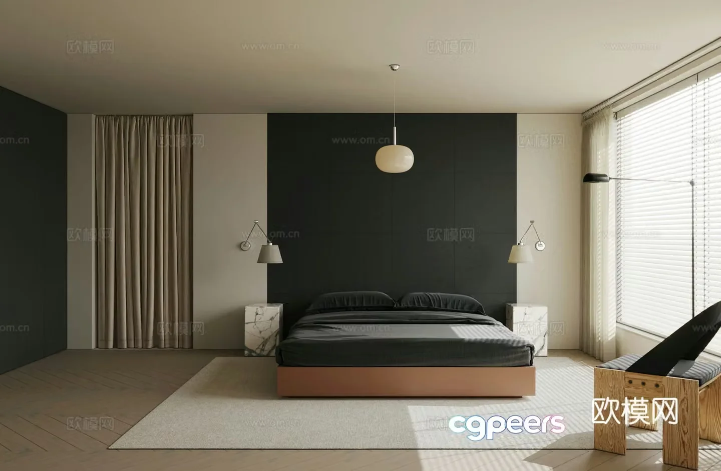 Italian style bedroom master bedroom 3d model