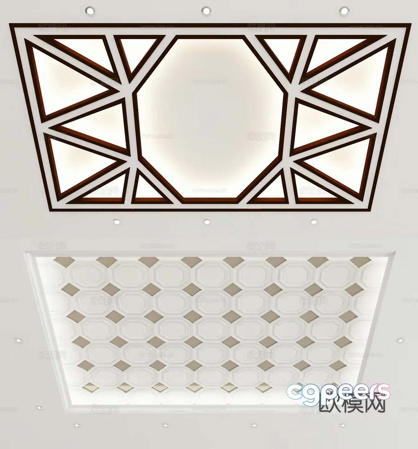 Modern geometric ceiling 3d model