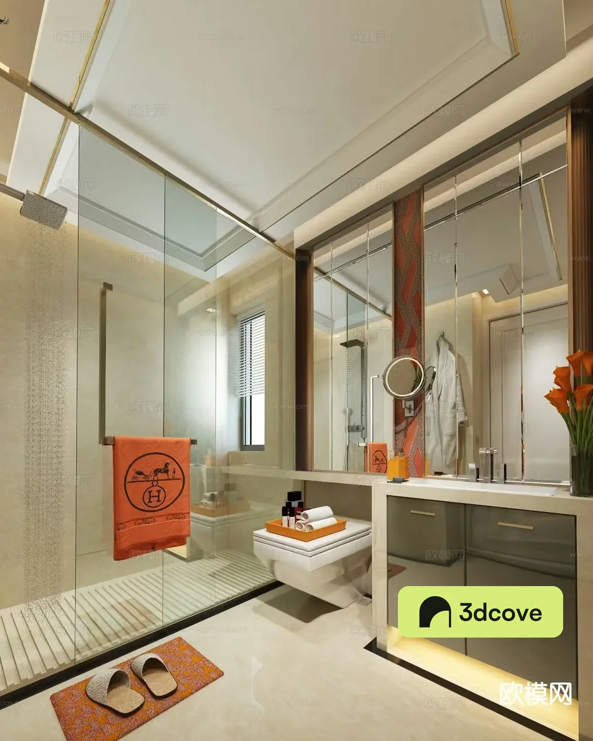 Modern bathroom toilet