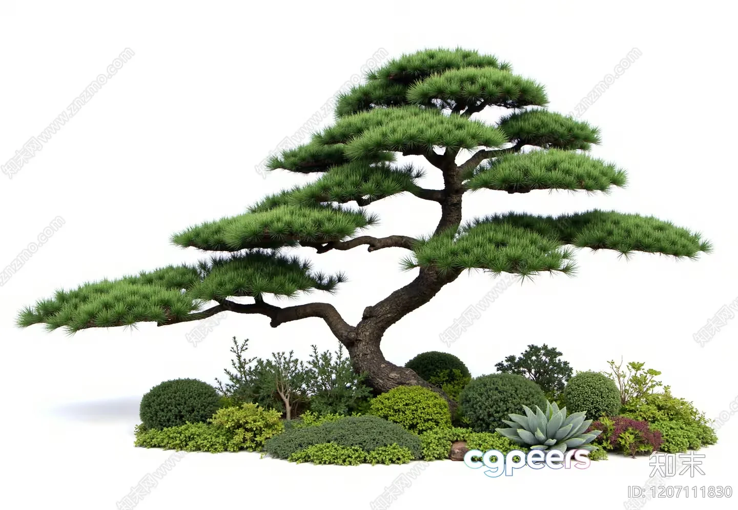 A Tree With Green Leaves 3D Model – 16830 – VRAY Render