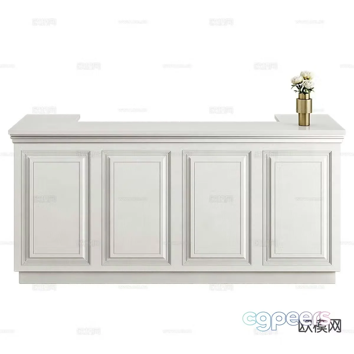 Modern front desk reception desk service desk 3d model