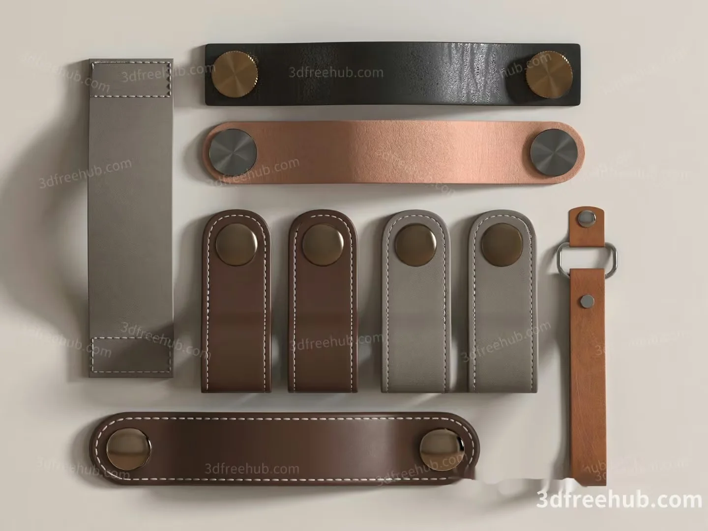 Brown Leather Straps 3D Model – 20808 – VRAY Render
