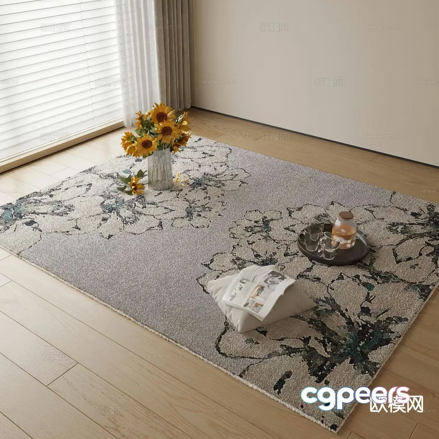 Modern patterned carpet 3d model