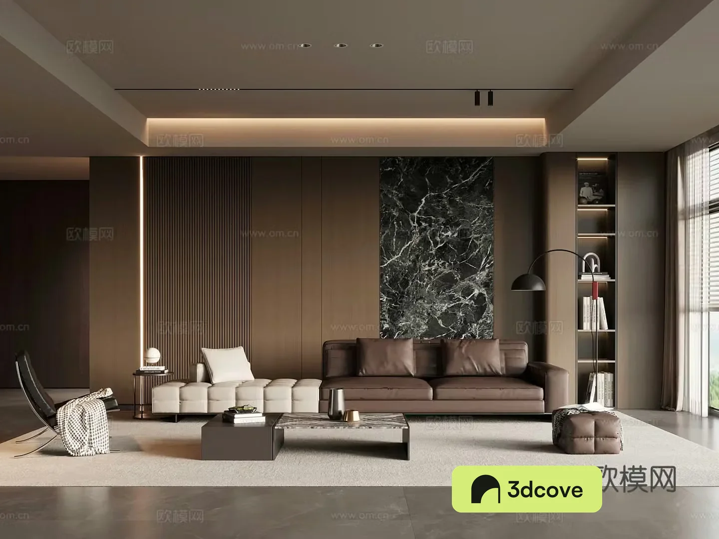 Home living room modern Italian living room sofa background wall sofa coffee table combination