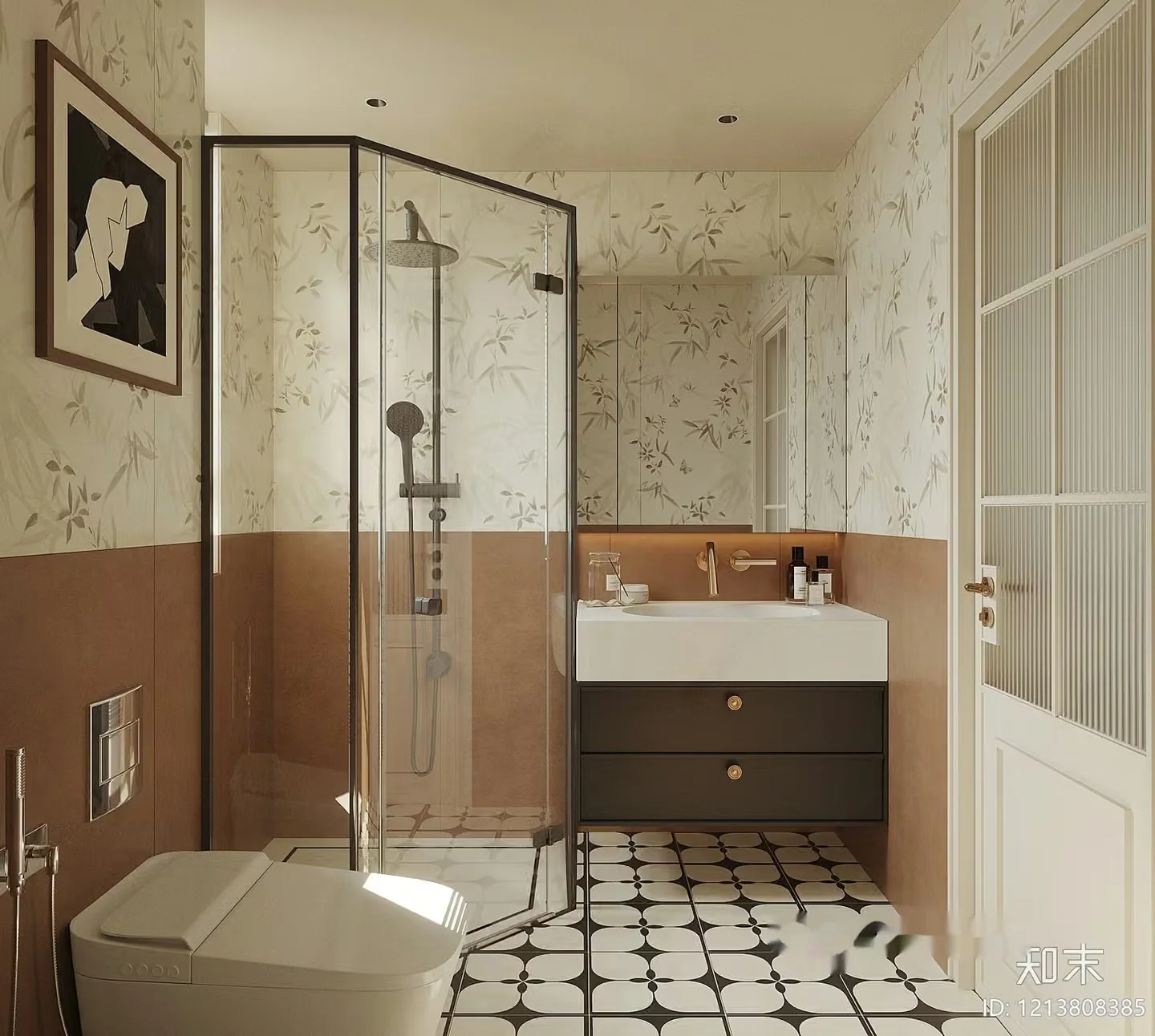 Modern Bathroom Interior 3D Model – 9550 – VRAY Render