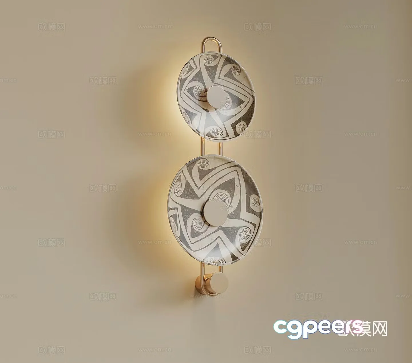 Middle-aged style wall light 3d model
