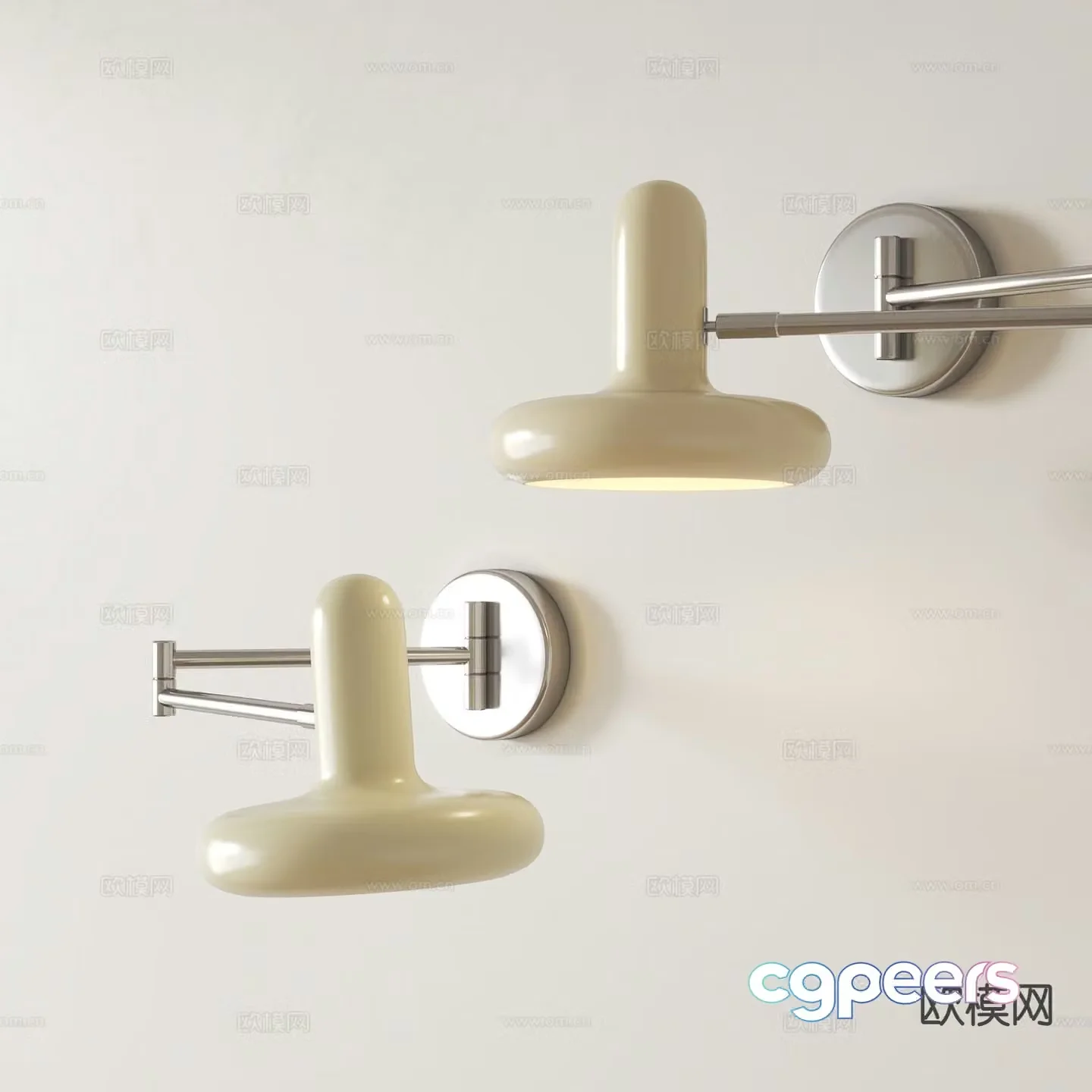 Cream style wall lamp rocker wall lamp 3d model