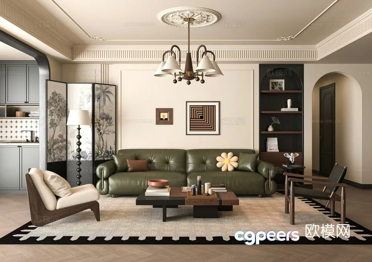French living room 3d model
