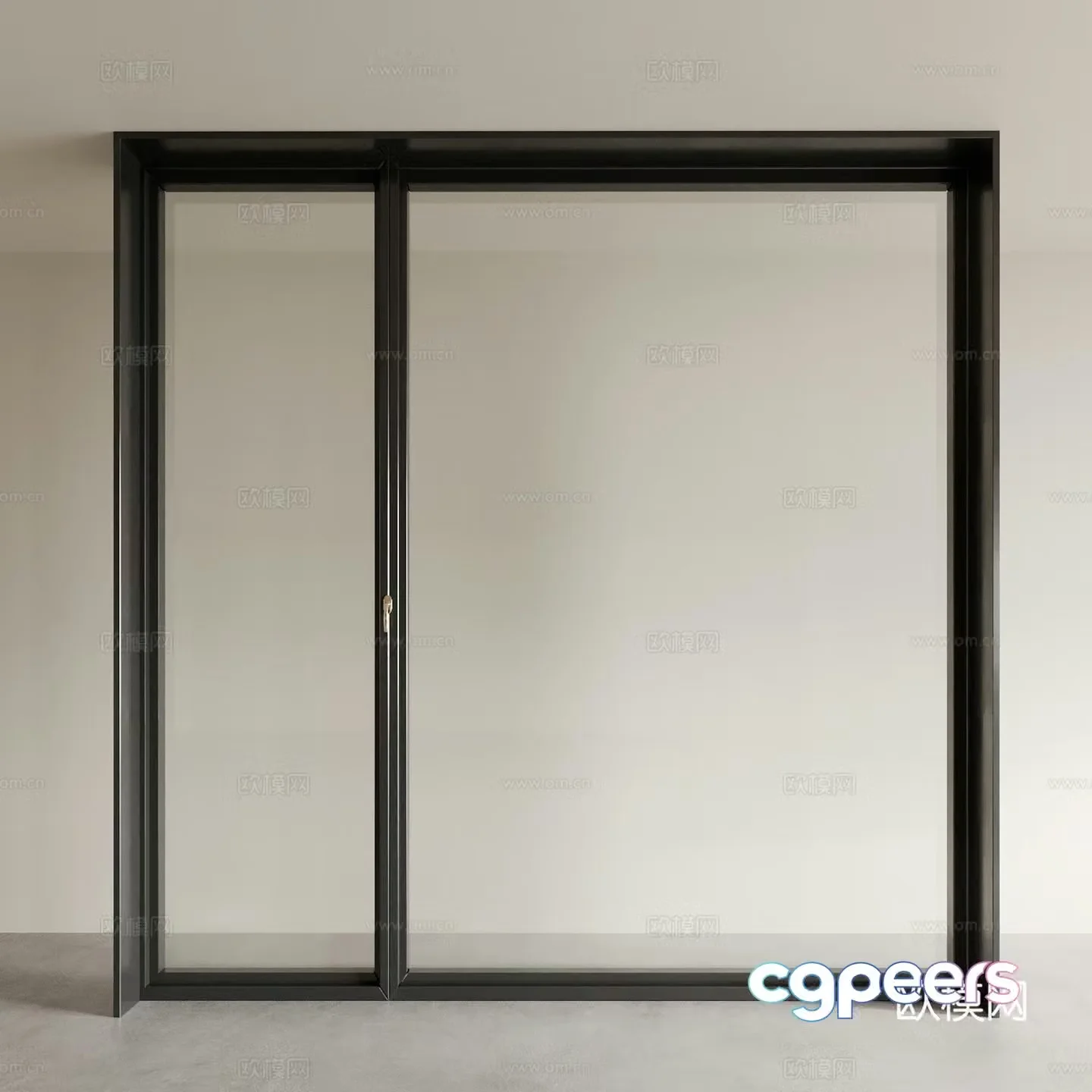 Sliding door kitchen door balcony door glass door 3d model