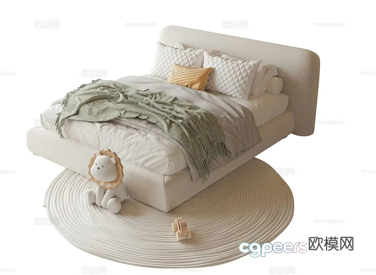 Modern children’s bed children’s carpet 3d model