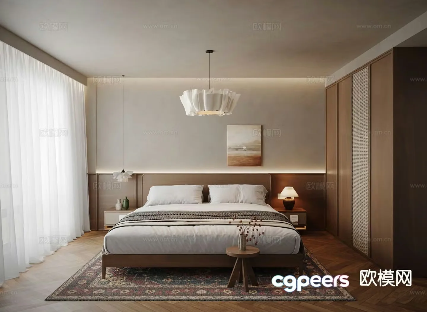 Medieval style bedroom master bedroom 3d model