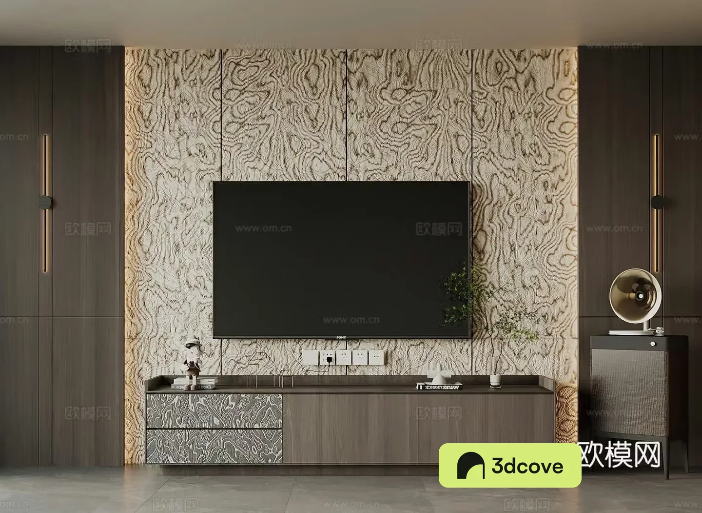 Modern Italian TV Cabinet TV Background Wall Gramophone