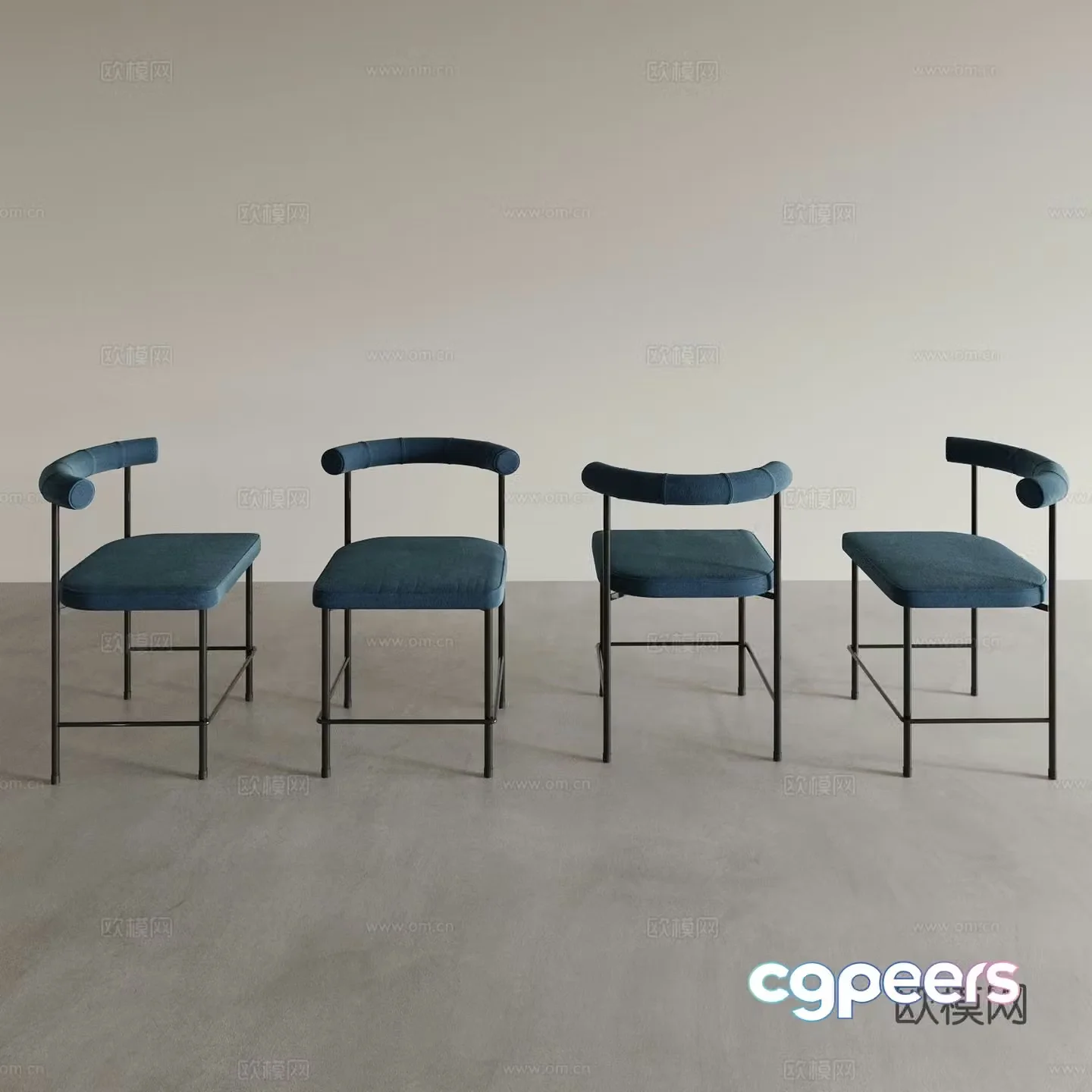 Modern chair dining chair book chair 3d model