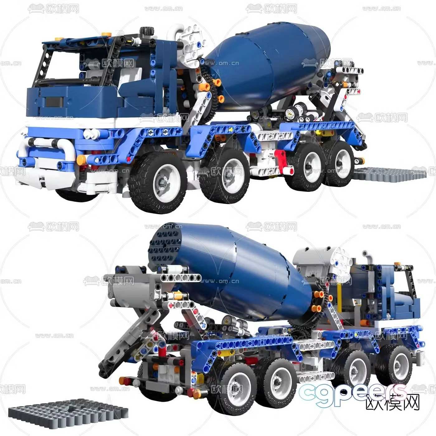 Modern lego truck children’s toy 3d model