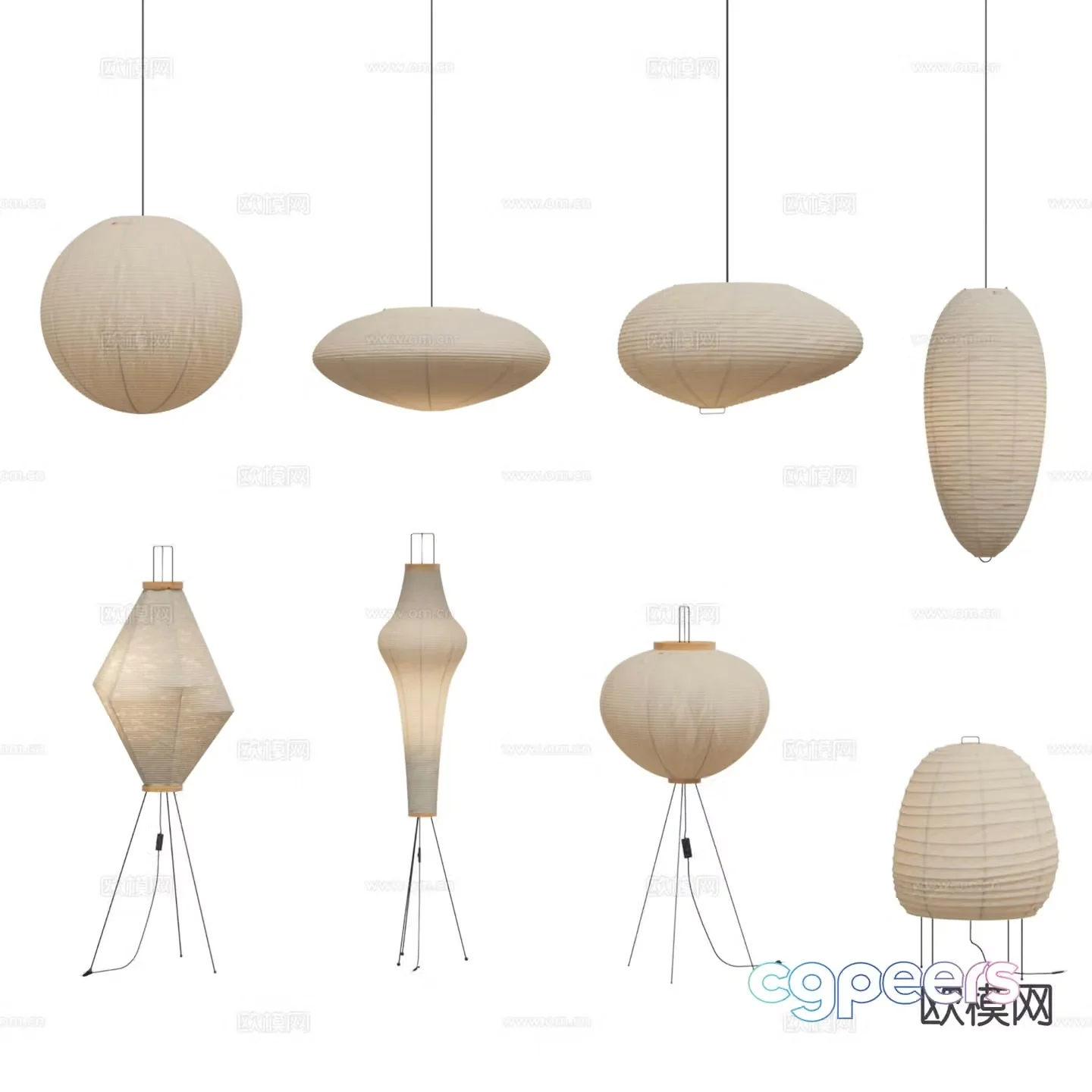 Wabi Sabi art chandelier floor lamp 3d model