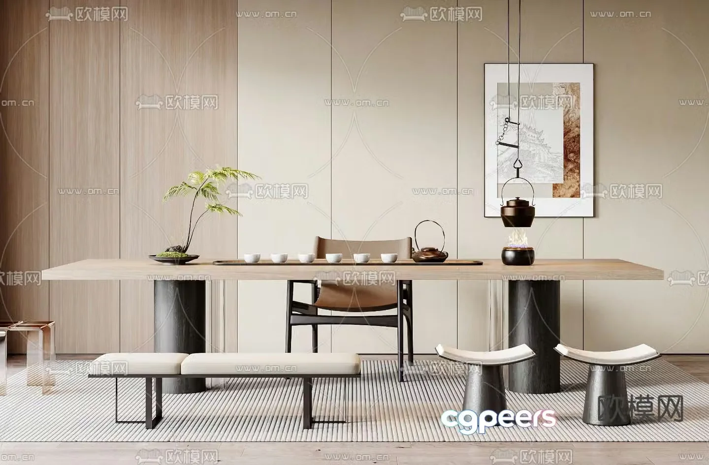 Modern tea table tea table 3d model