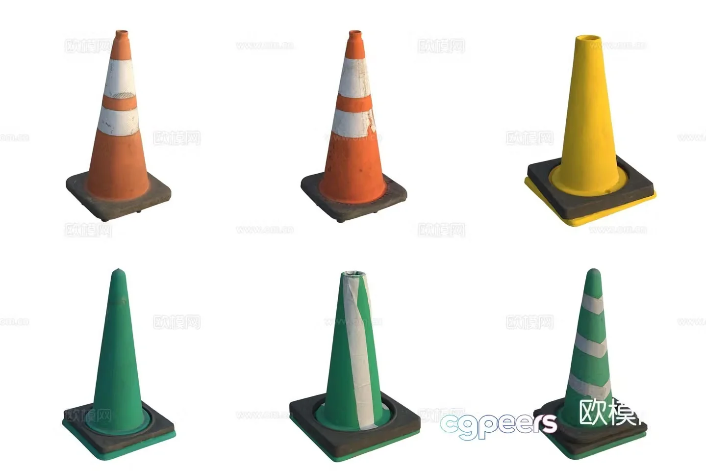 Roadblock conical barrel road facility 3D model