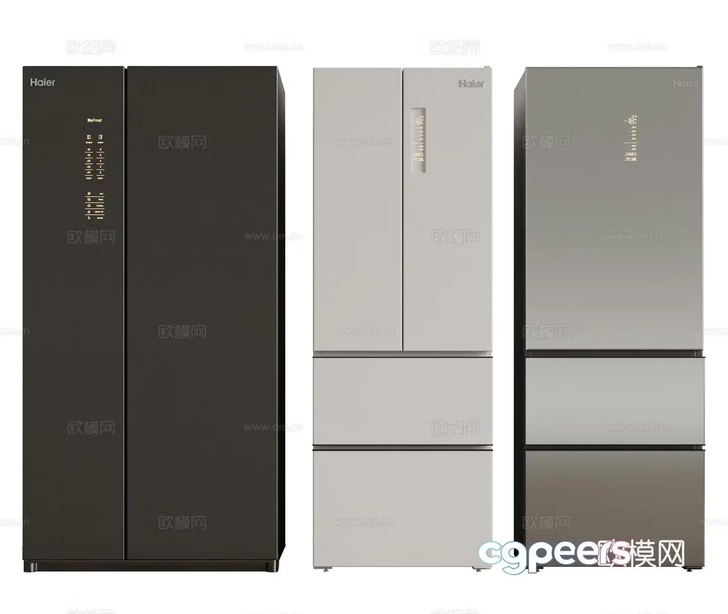 Modern refrigerator zero-embedded refrigerator single and double door refrigerator cross refrigerator double door refrigerator 3D model